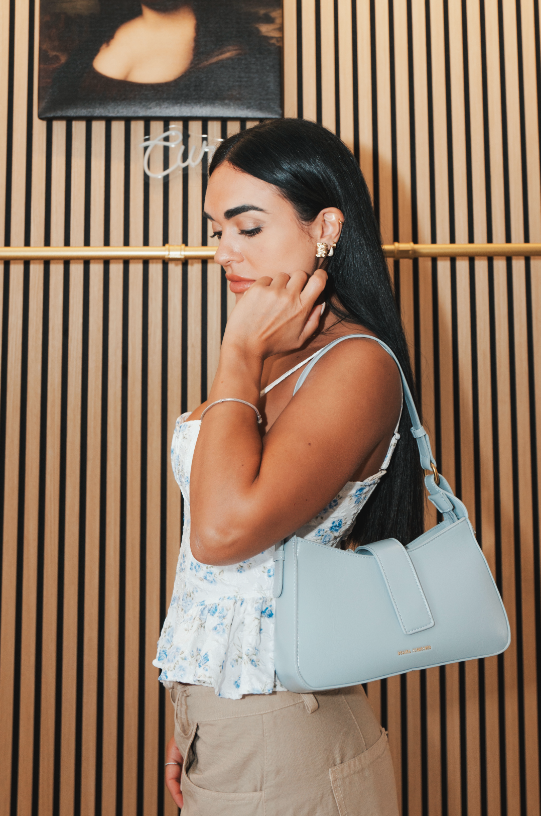 Borsa a Spalla Celeste