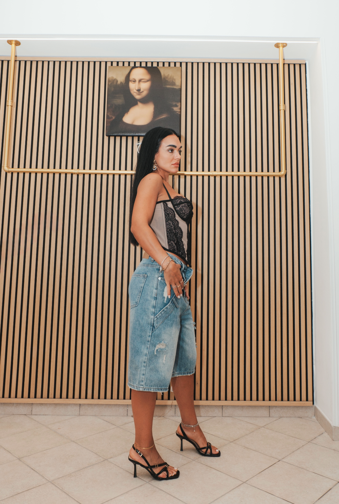 Bermuda jeans con bottoni