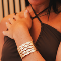 Bracciale Rigido Multifilo Martellato – Golden Leaves