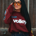 Maglia oversize a maniche lunghe con stampa "volley"