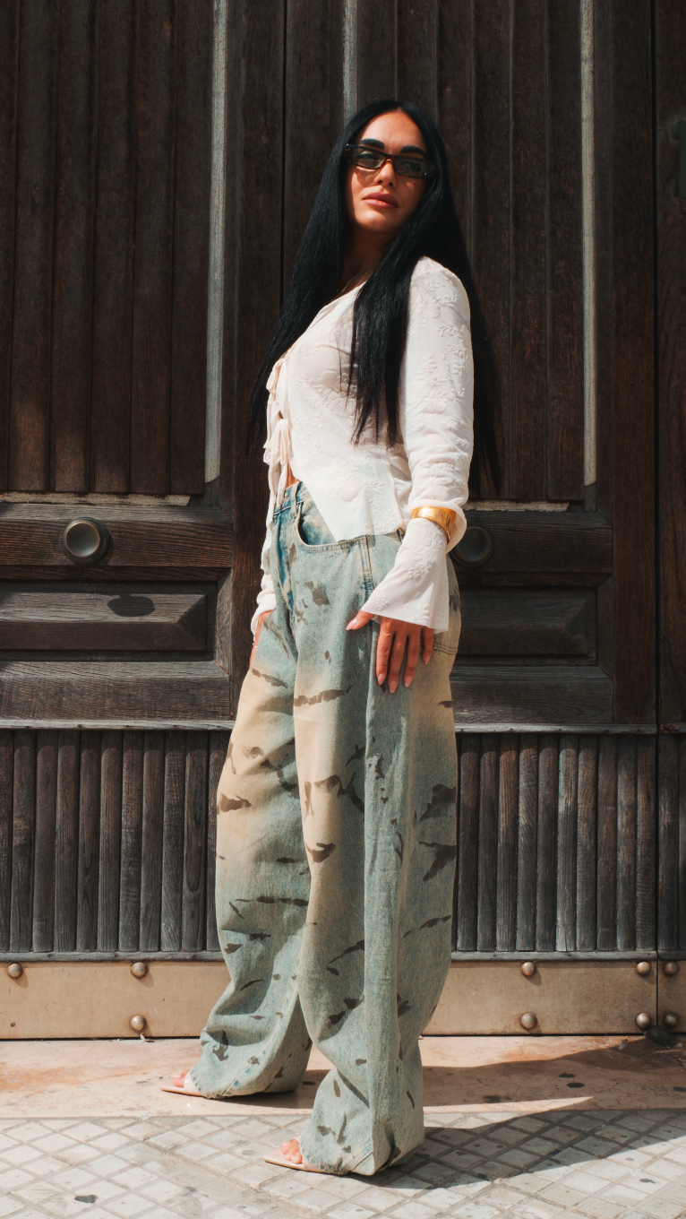 Jeans baggy effetto vintage