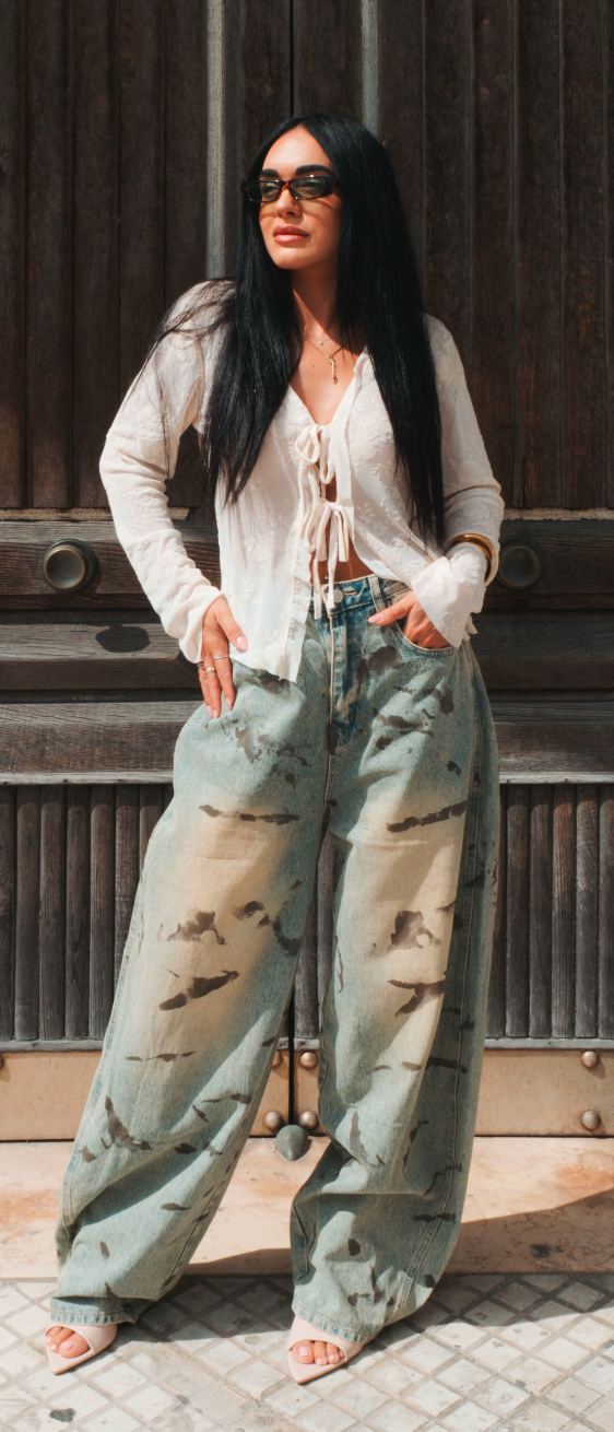 Jeans baggy effetto vintage