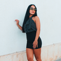 Blusa a pois con scollo halter