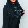Blazer nero con strass luminosi